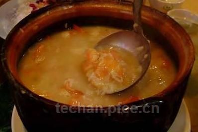 基围虾粥的做法